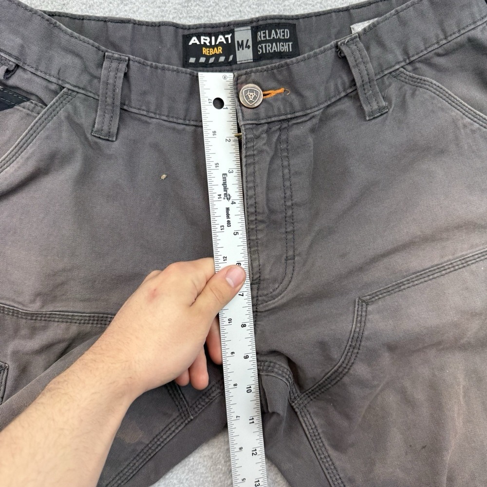 Ariat Pants Mens‎ 32x30 Gray Ariat Rebar M4 Relaxed Straight Double Front Knee - Picture 4 of 11